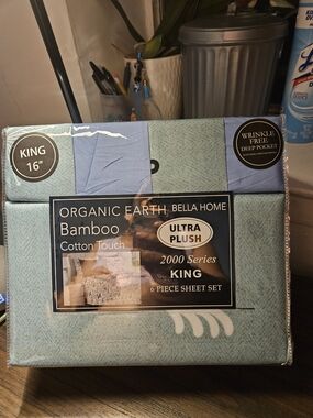 King Bamboo Cotton Touch Sheet Set - Light Teal
